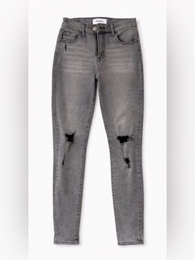 Pistola Distressed Skinny Jeans Washed Gray Charcoal 29